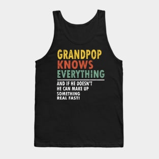 Mens Grandpop Knows Everything Father's Day Grandpop Tank Top